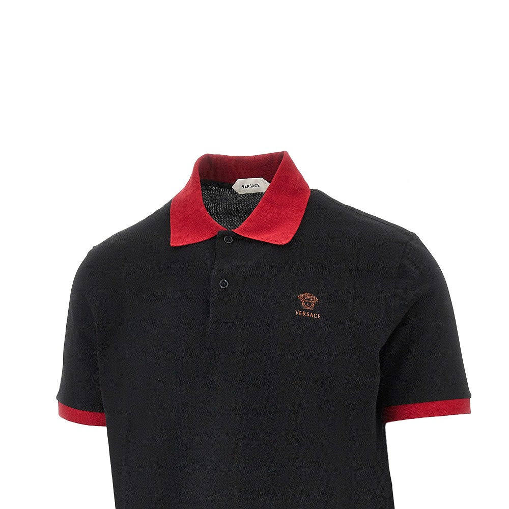 Polo in piquet con logo ricamato