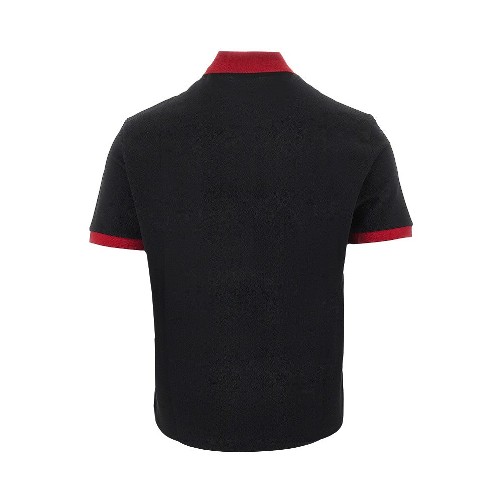 Polo in piquet con logo ricamato