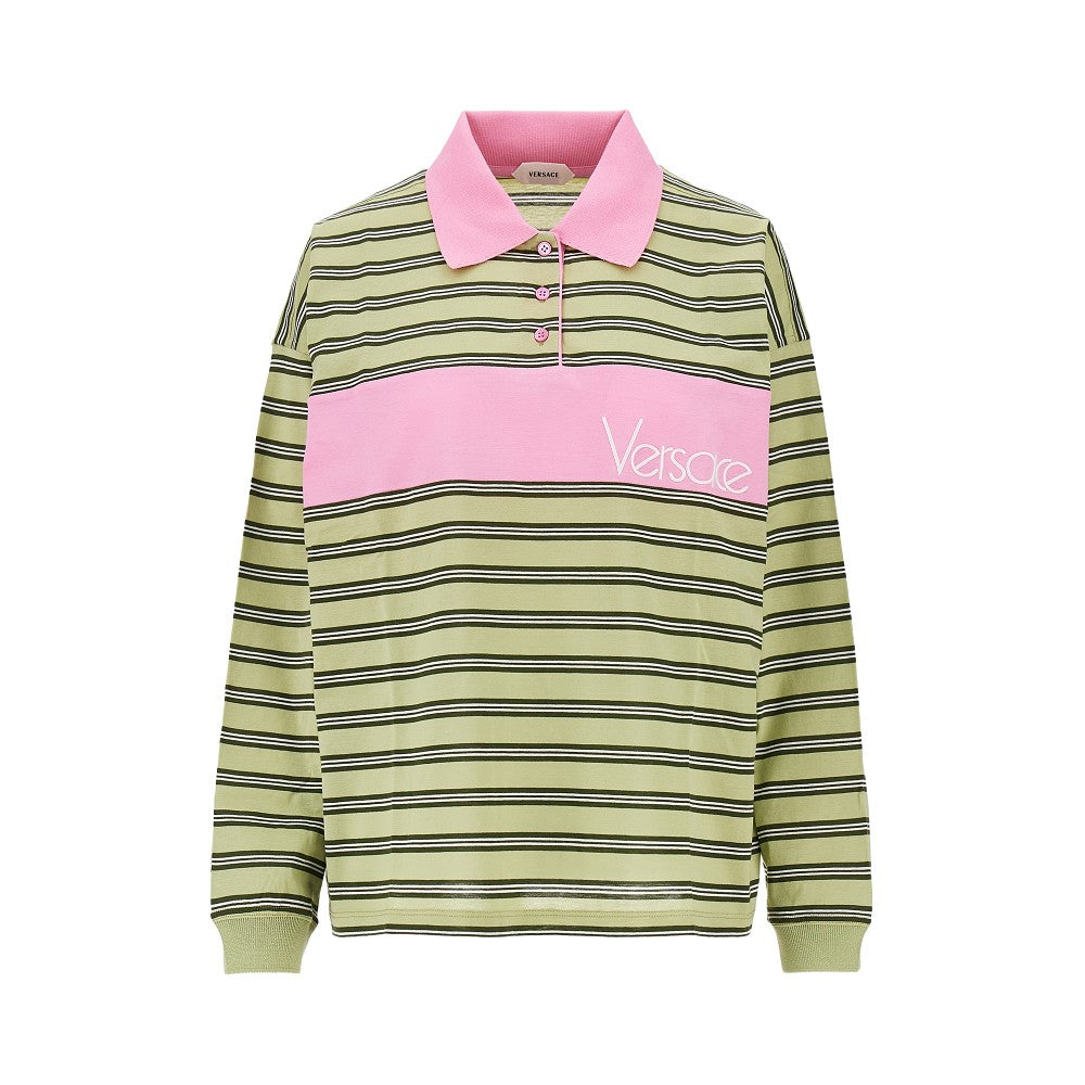 Polo in jersey con logo ricamato