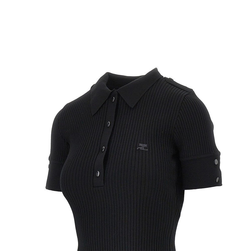 Polo in maglia a costine