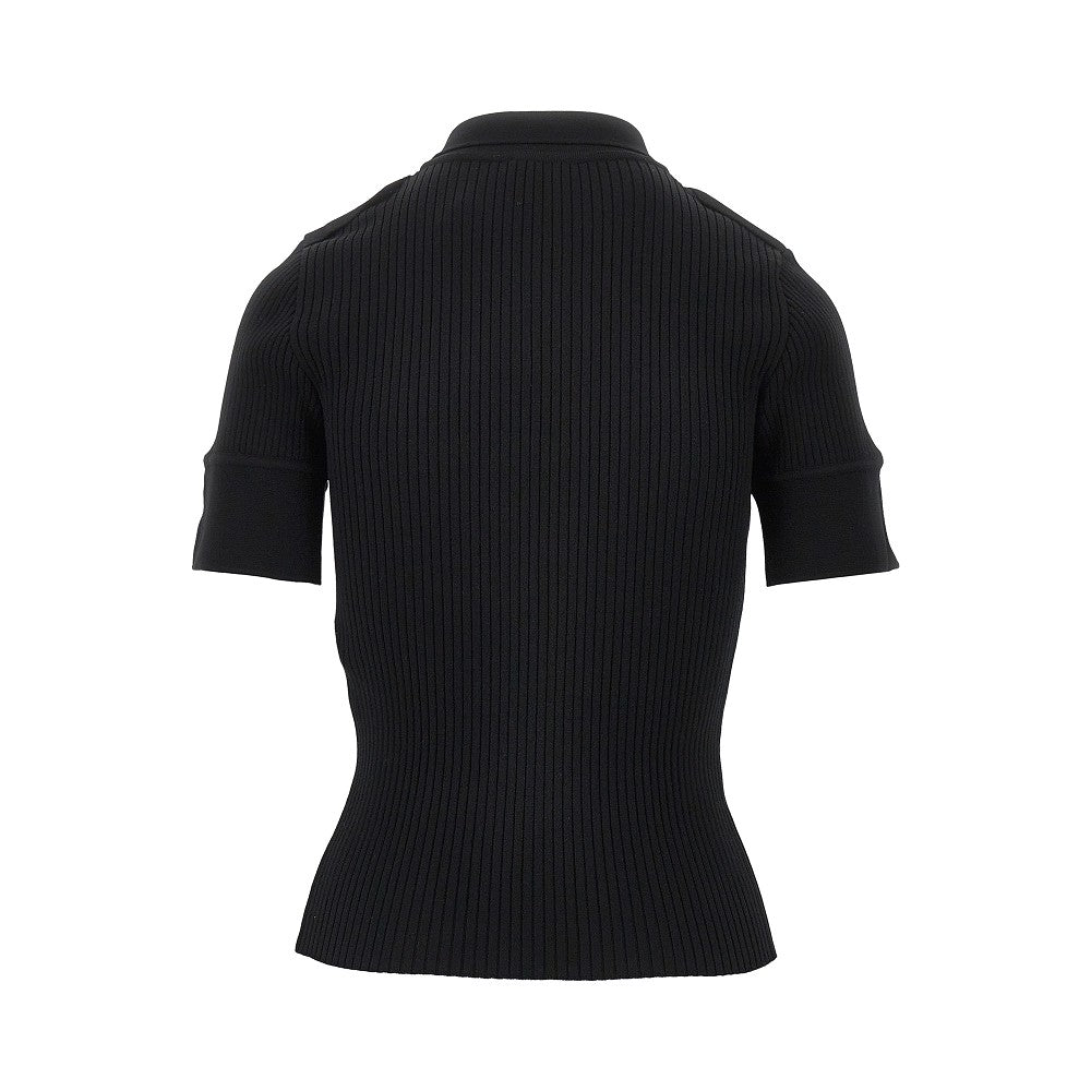 Polo in maglia a costine