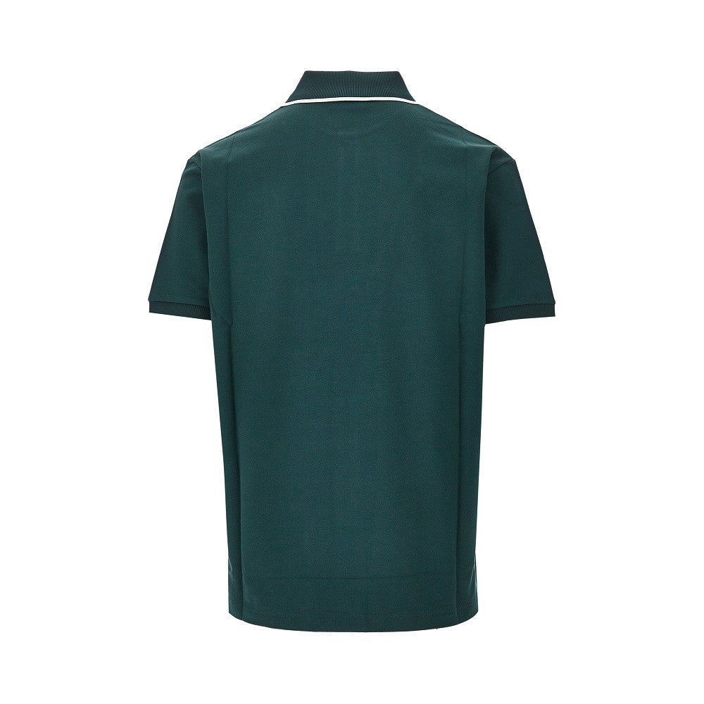 Polo in piquet stretch con logo ricamato