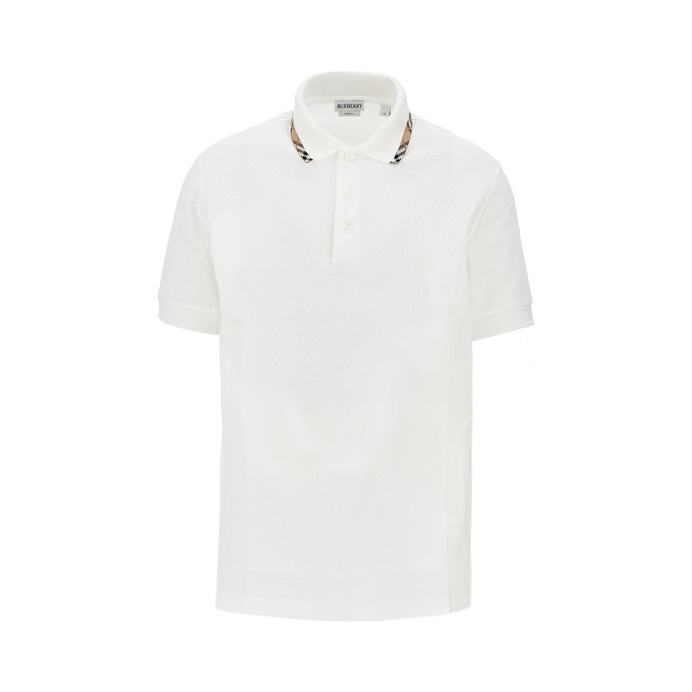 Polo in piquet con finiture Check