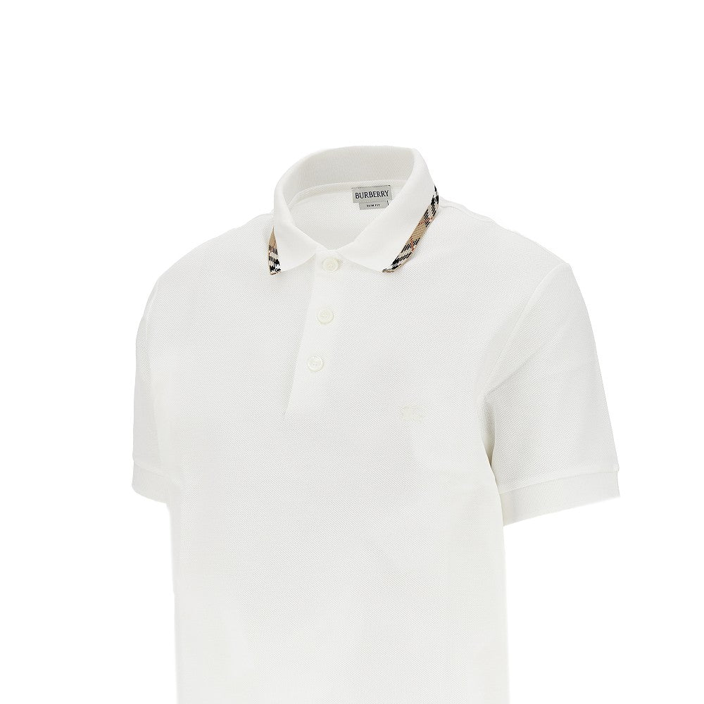 Polo in piquet con finiture Check