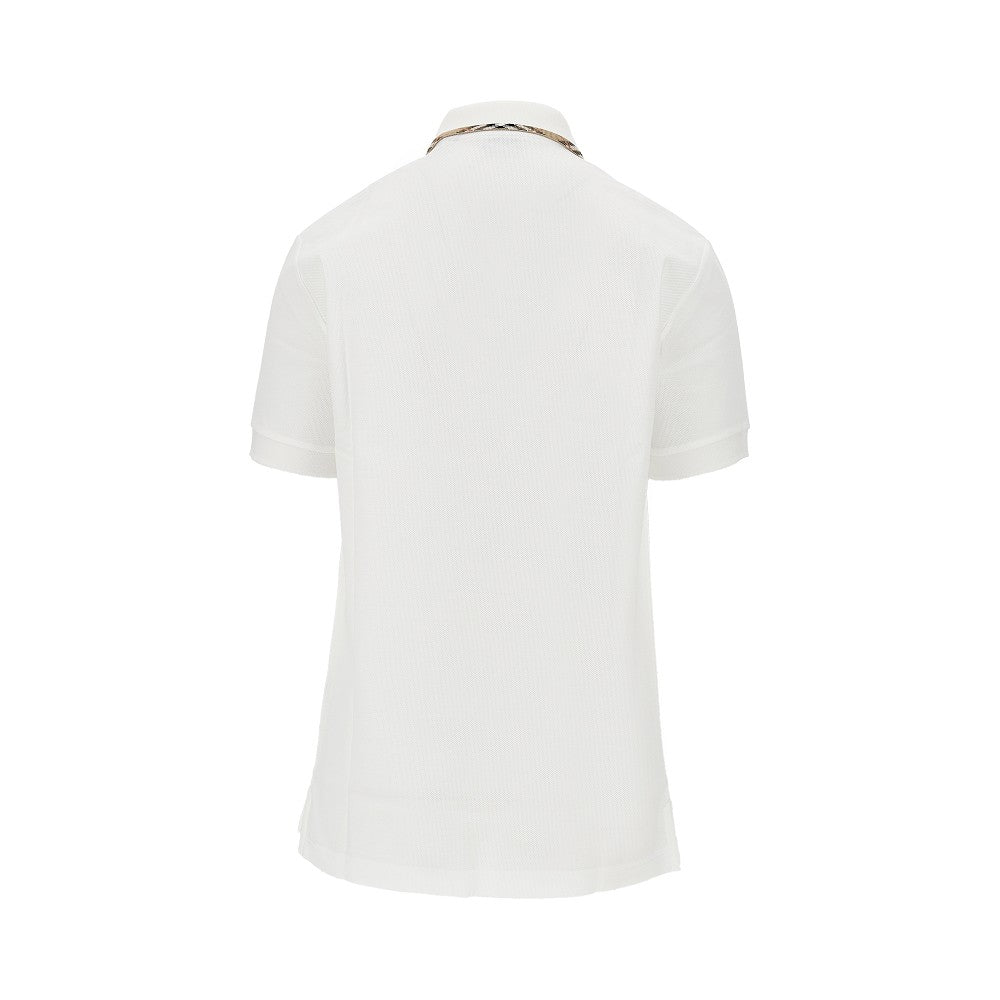 Polo in piquet con finiture Check