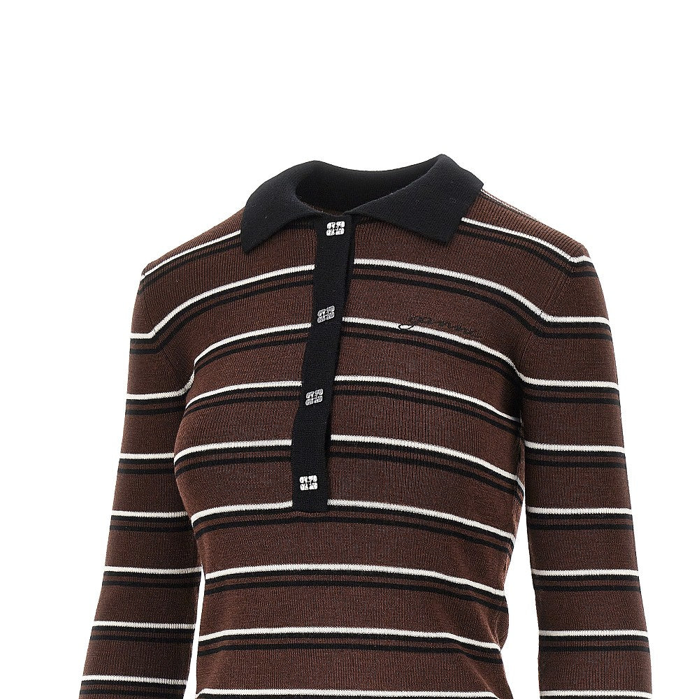 Polo in maglia con motivo a righe