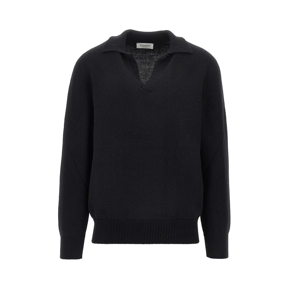 Merino wool and cashmere polo shirt