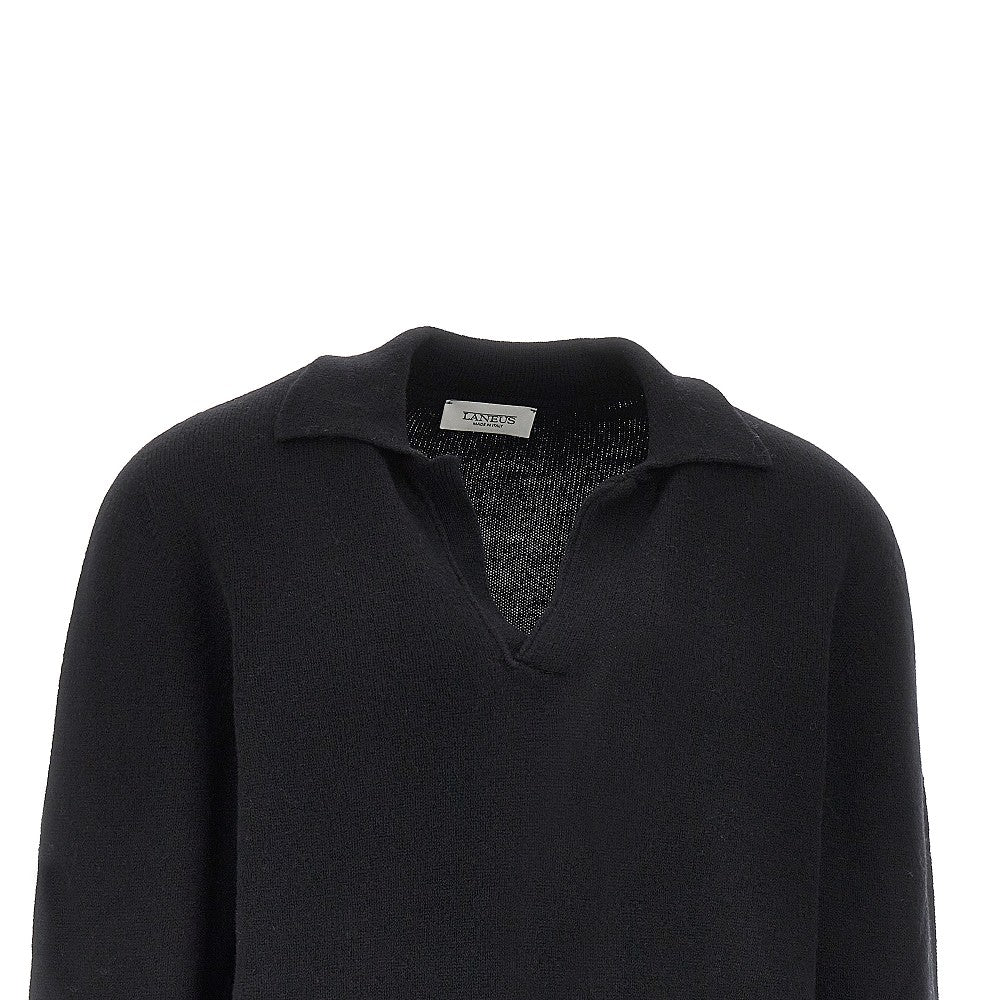 Merino wool and cashmere polo shirt