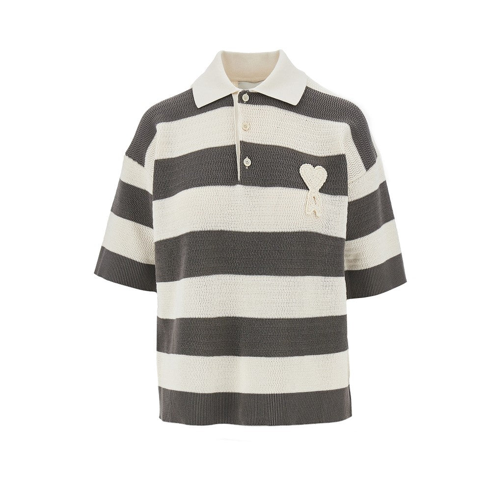 Polo in maglia con patch Ami de Coeur