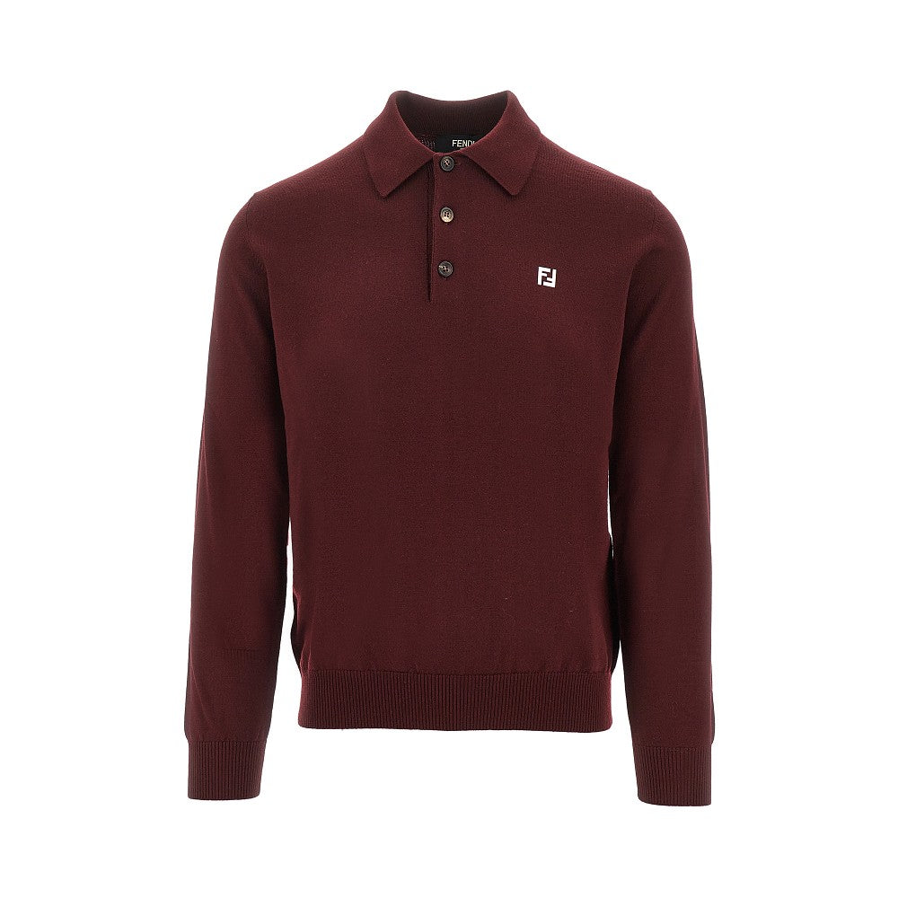 Polo in maglia con dettaglio FF