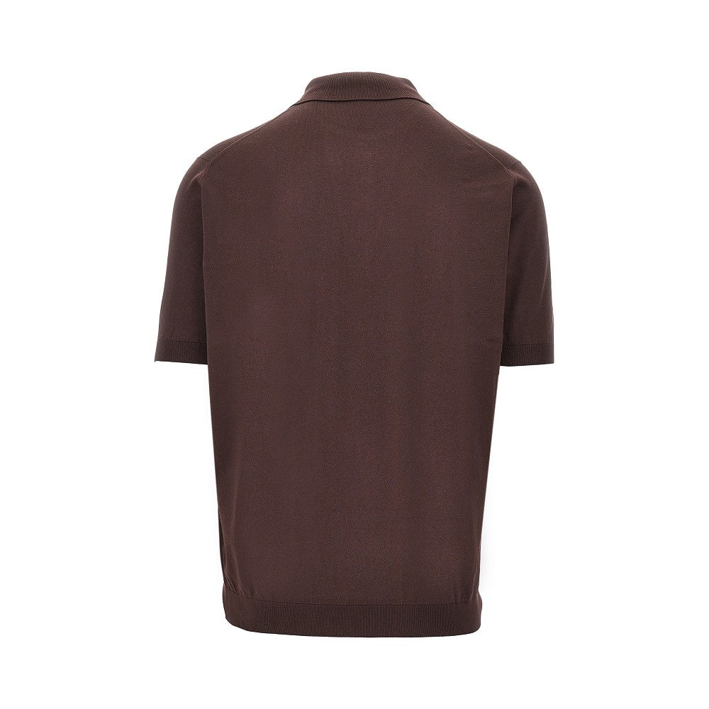 Cotton knit polo shirt