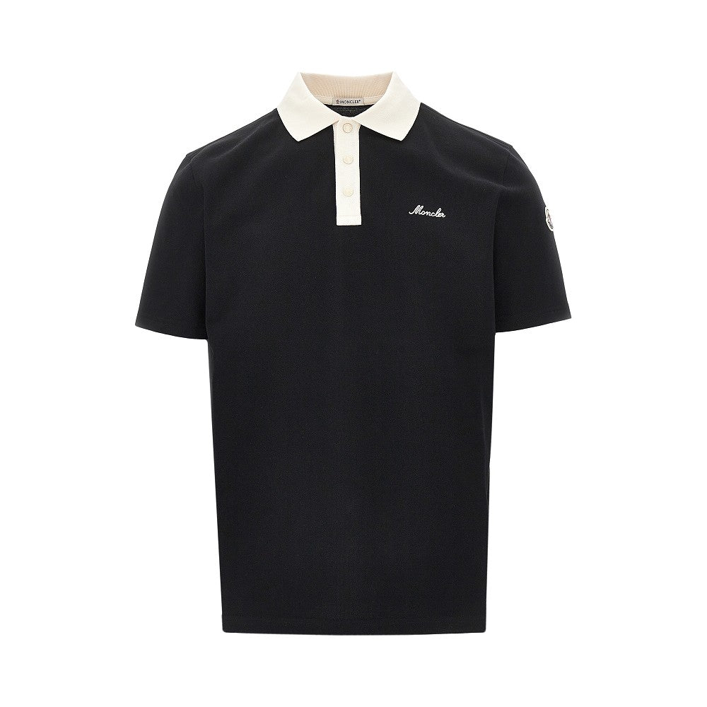 Polo in piquet con logo ricamato