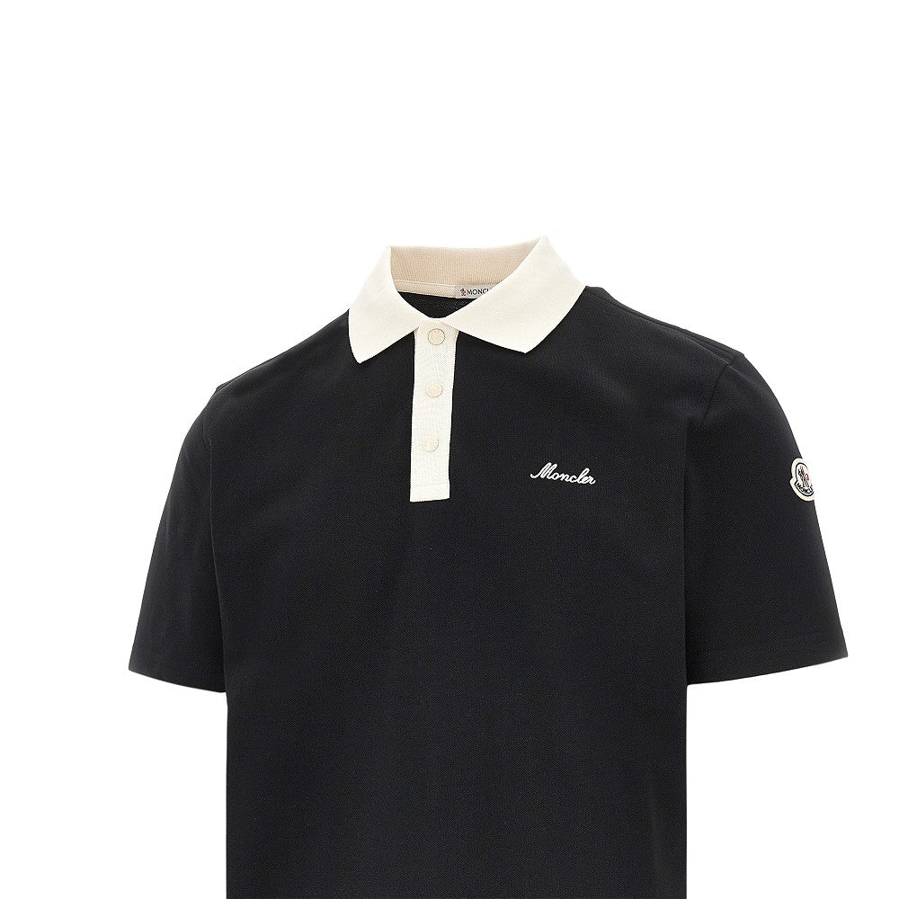 Polo in piquet con logo ricamato