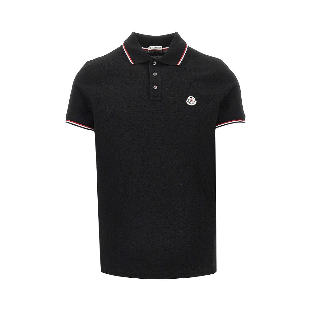 Piquet polo shirt with logo patch