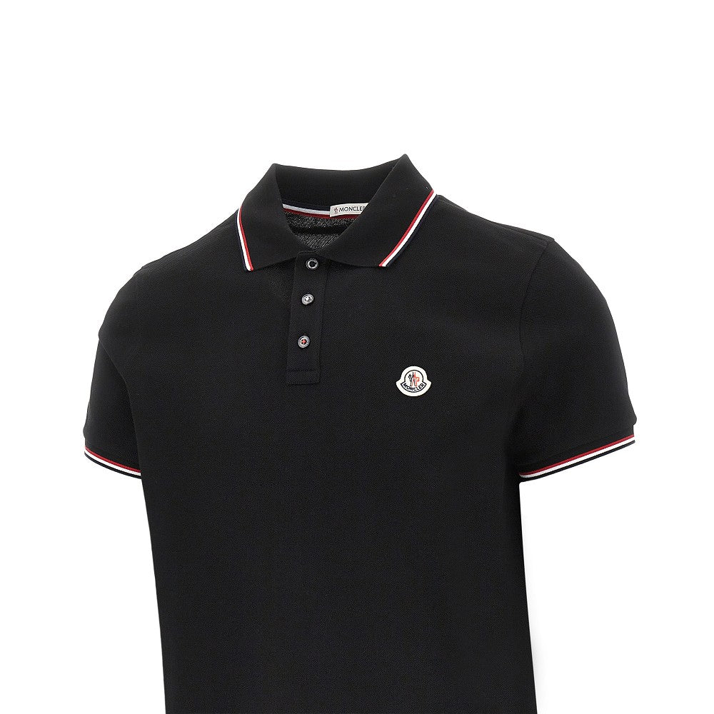 Polo in piquet con patch logo