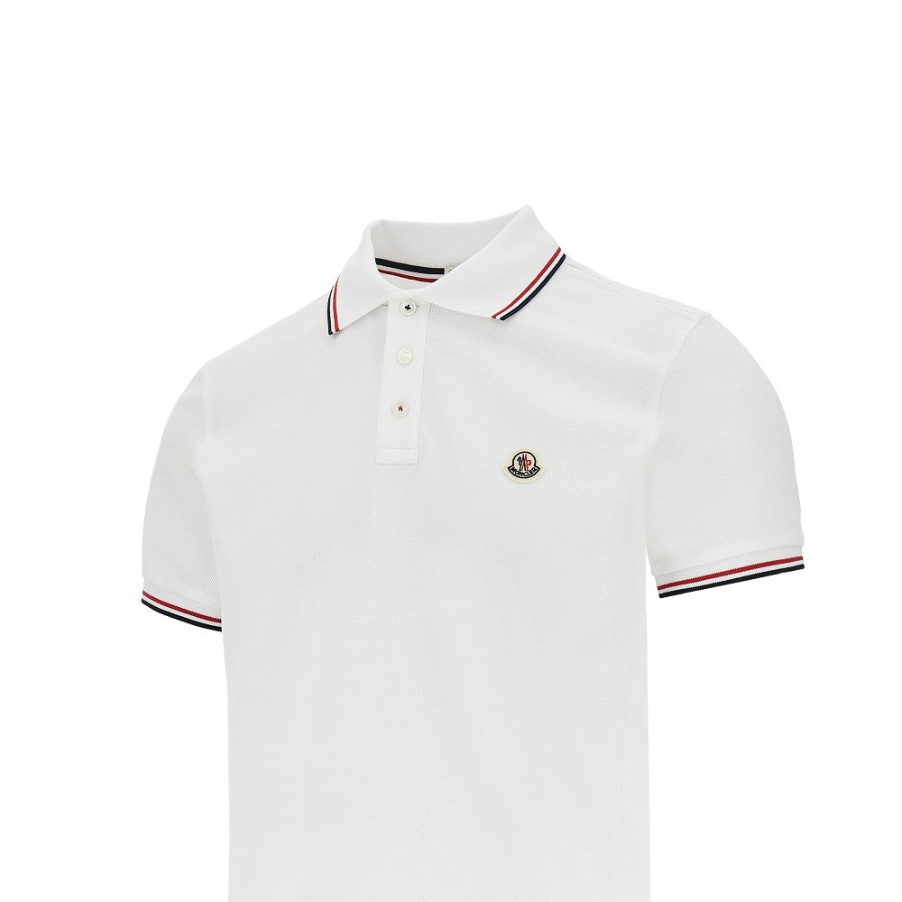 Polo in piquet con patch logo