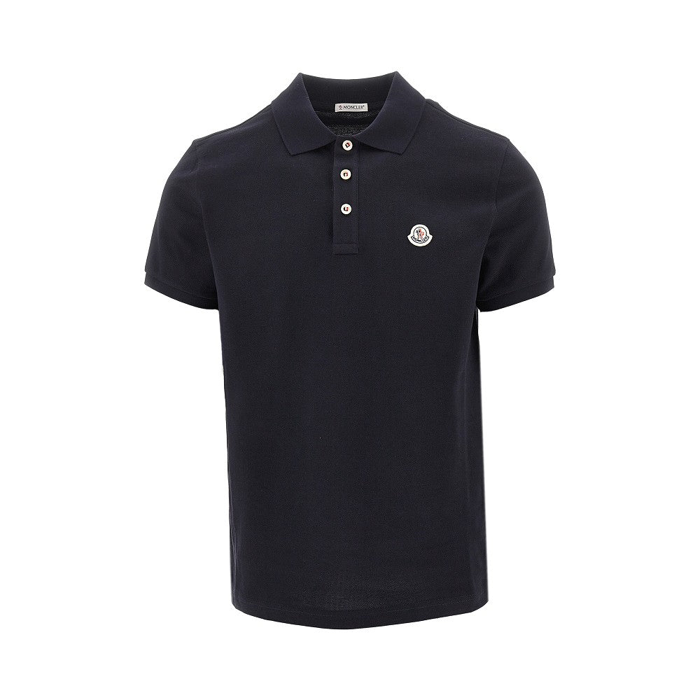 Piquet polo shirt with logo patch