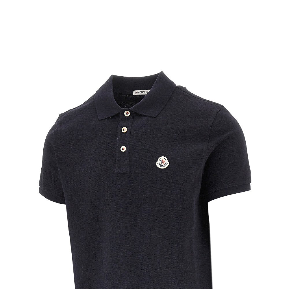 Piquet polo shirt with logo patch