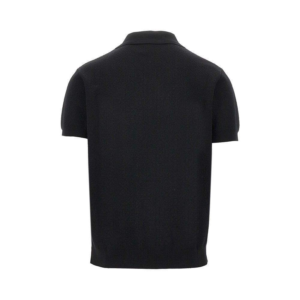 Polo in maglia pointelle Monogram