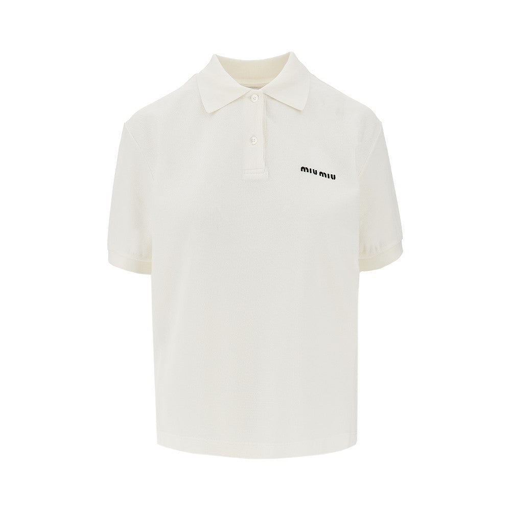 Polo in piquet con logo ricamato