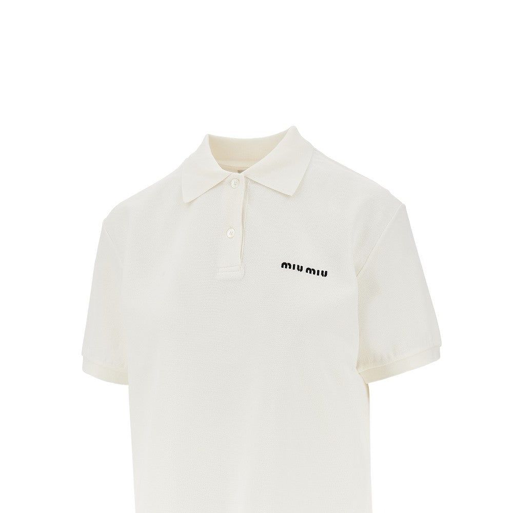 Polo in piquet con logo ricamato
