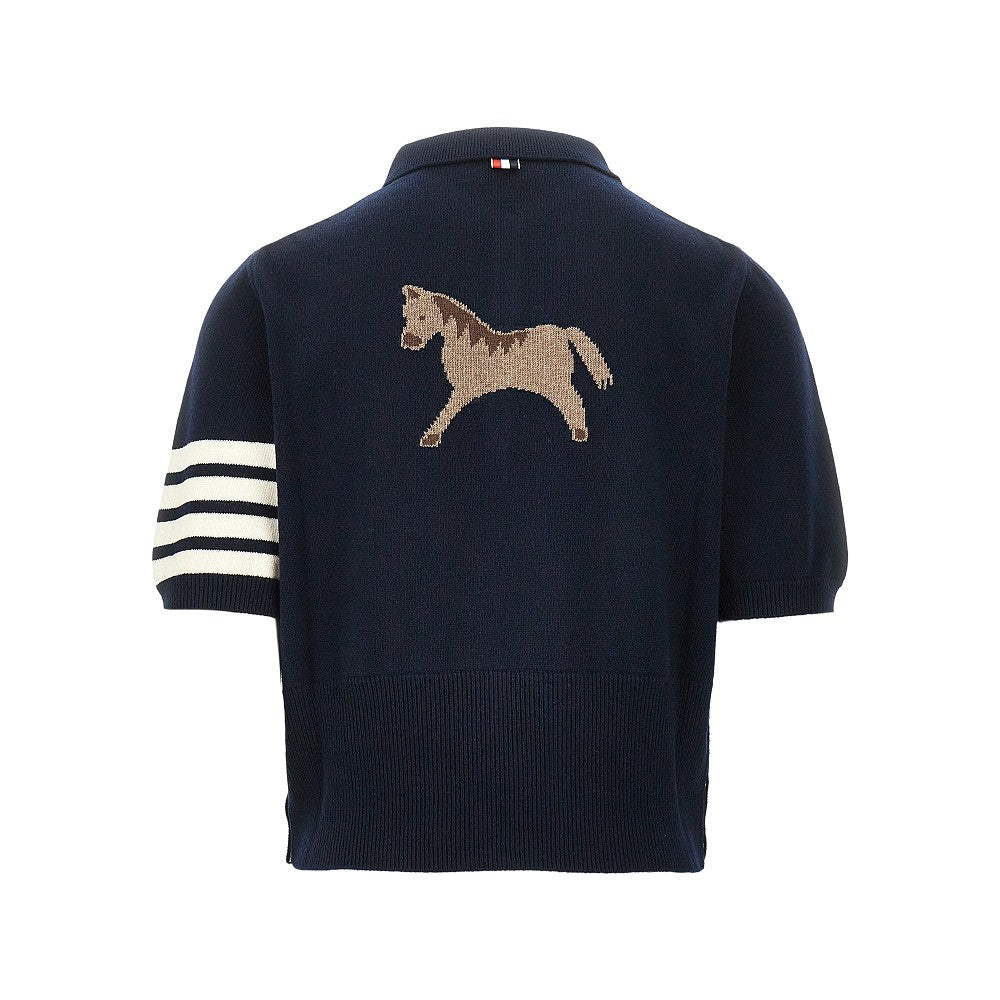 Lunar New Year intarsia wool polo shirt
