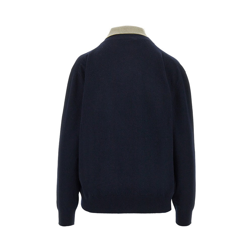 Pullover in lana e cachemire effetto layering