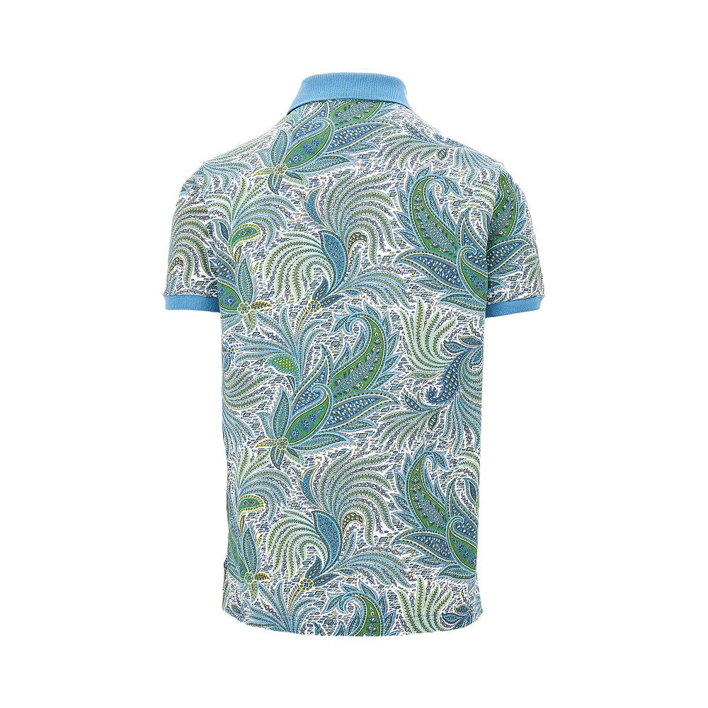Polo in piquet stampa Paisley floreale