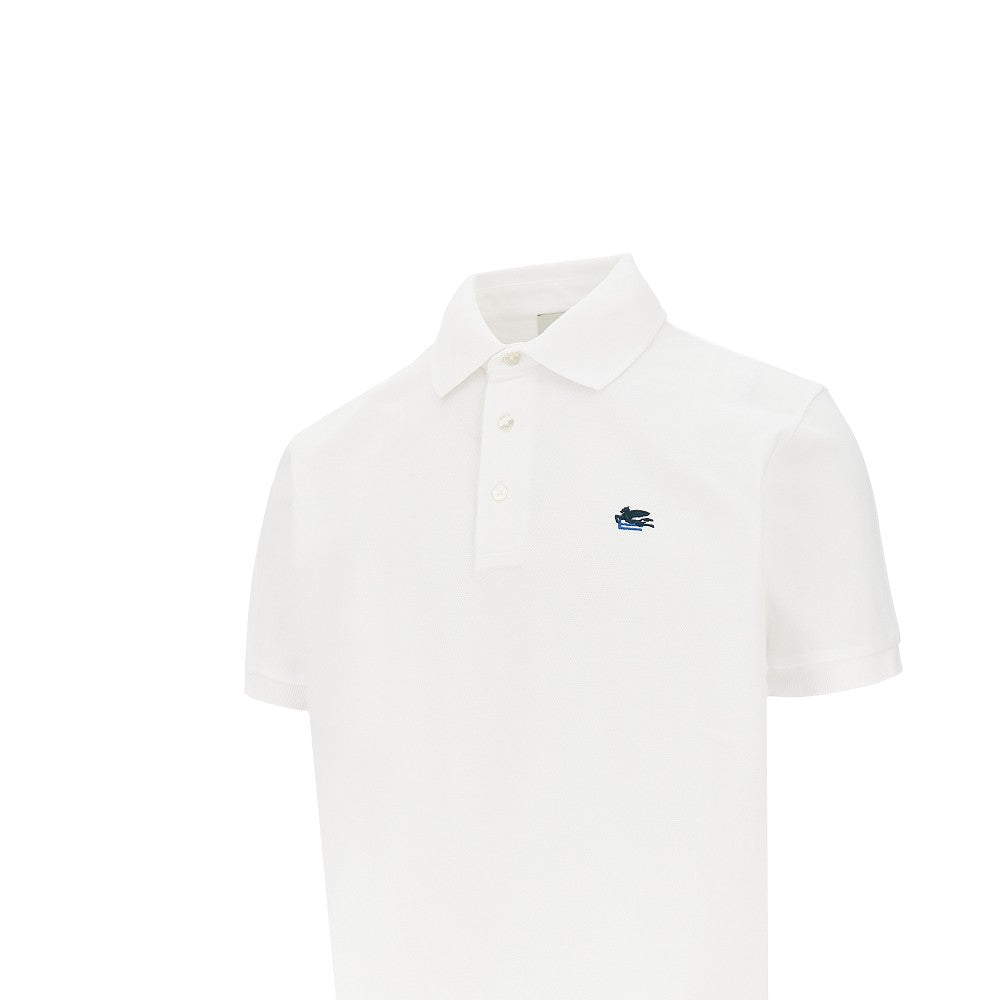 T-shirt in piquet con logo ricamato