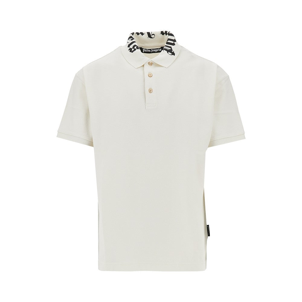 Collar logo print polo shirt