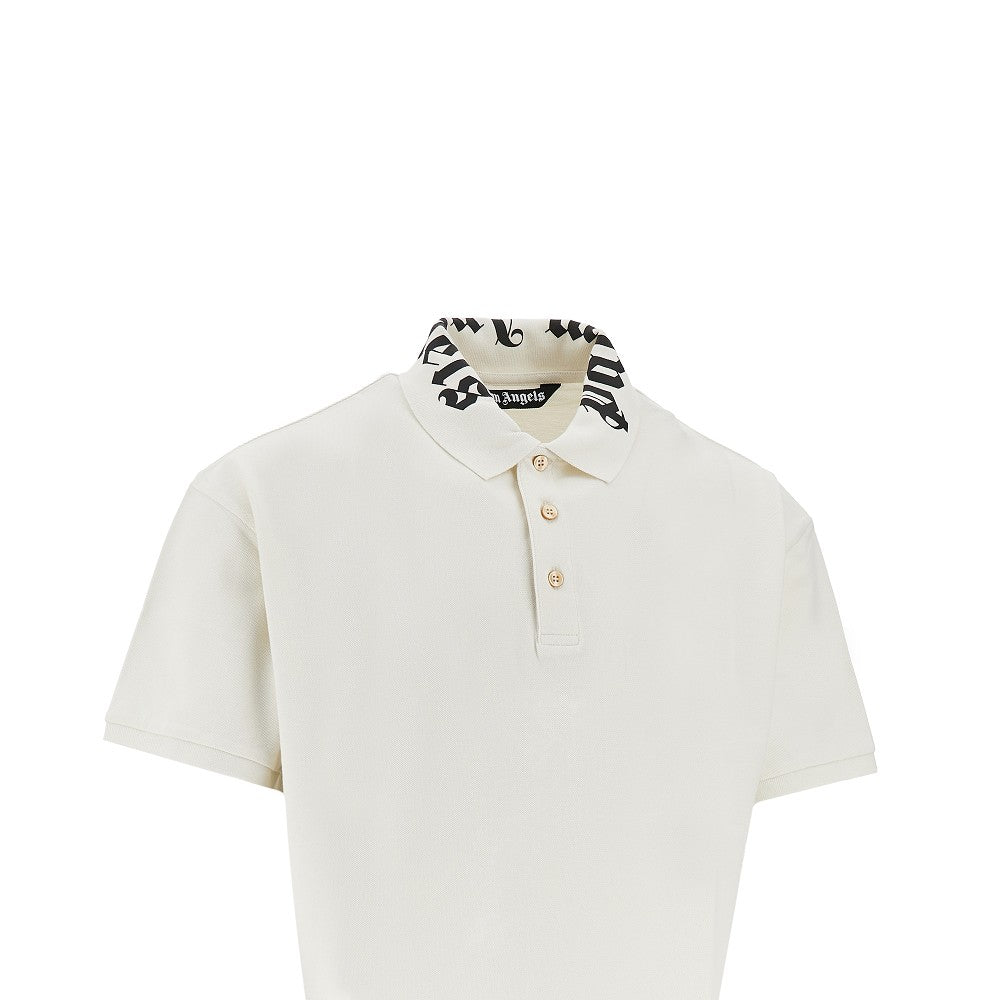Collar logo print polo shirt