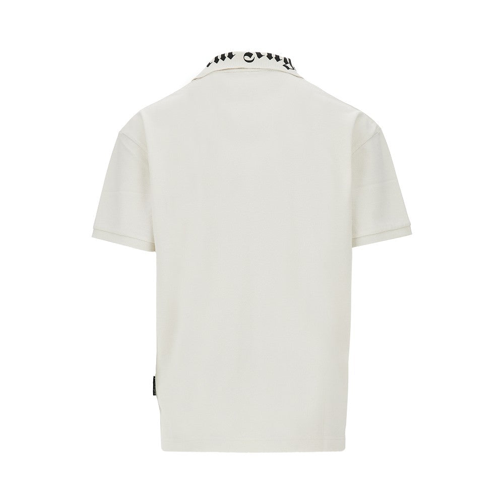 Collar logo print polo shirt