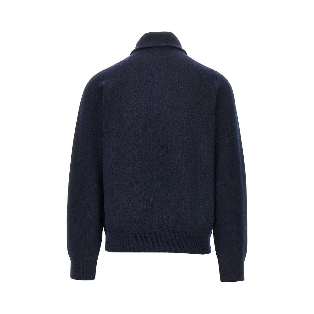 Pullover in lana e cachemire con mezza zip