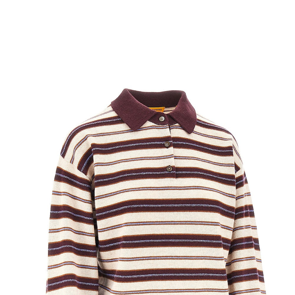 Polo in cachemire a righe 'Collegiate'