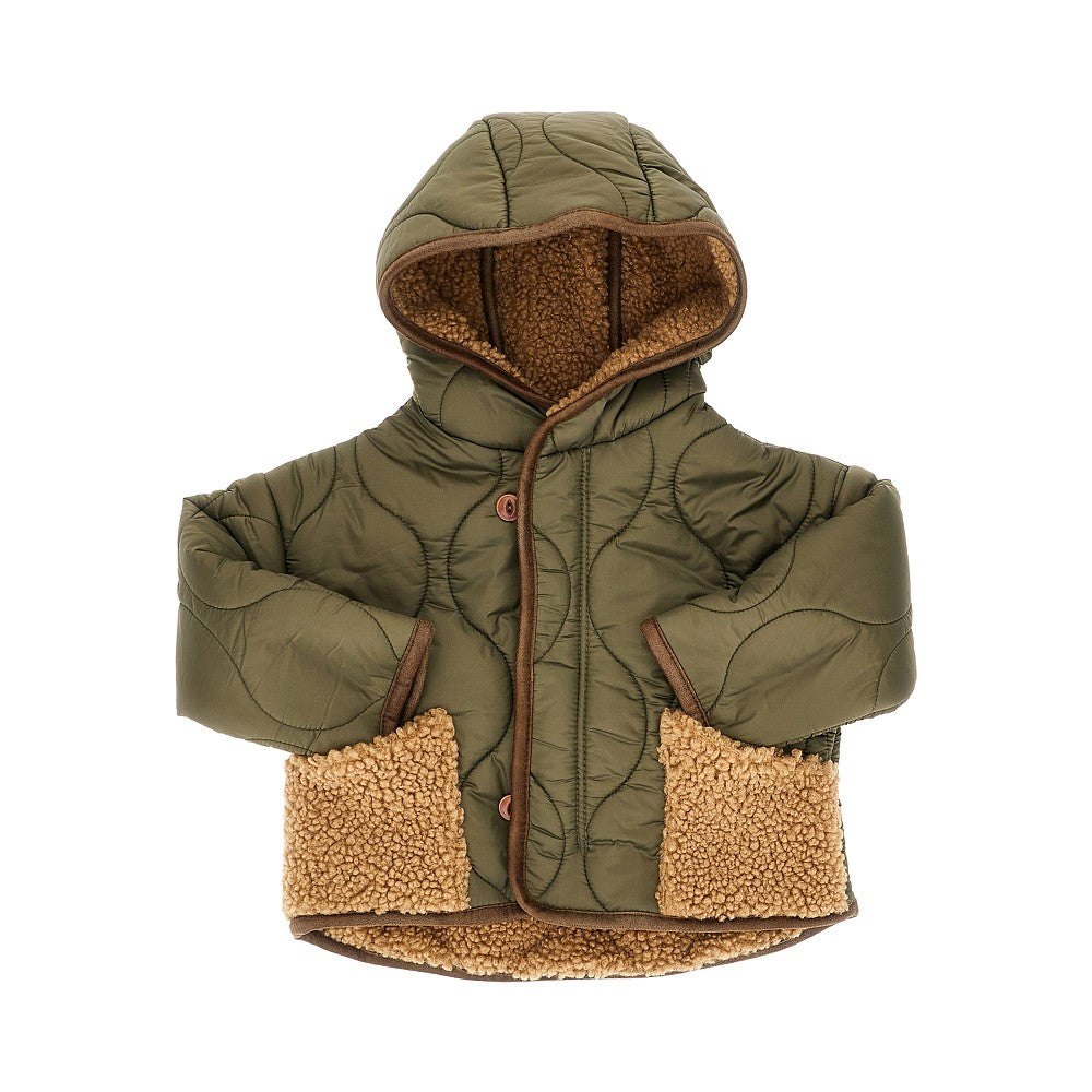 Giacca trapuntata con dettagli in Teddy