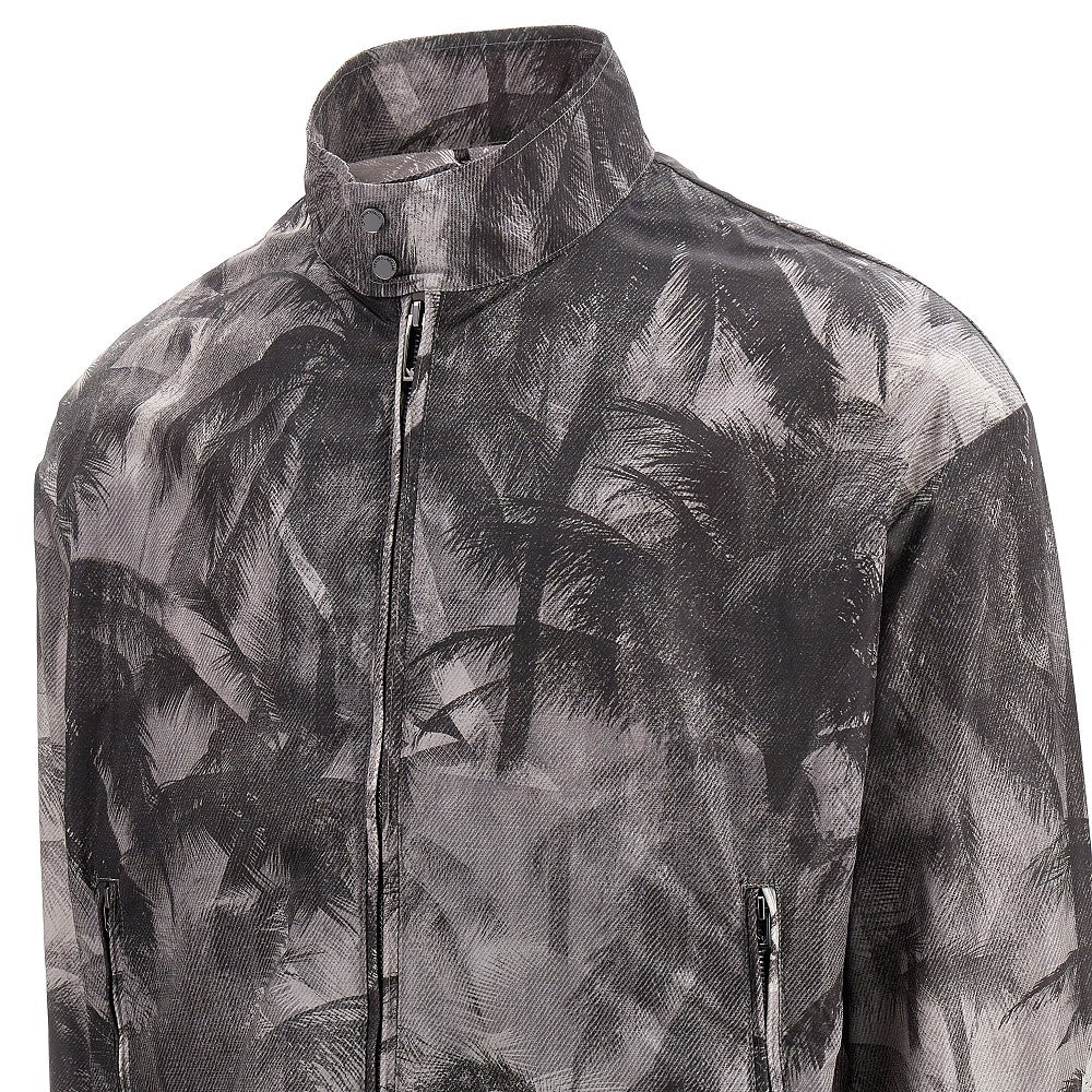 Palms pattern nylon blouson jacket