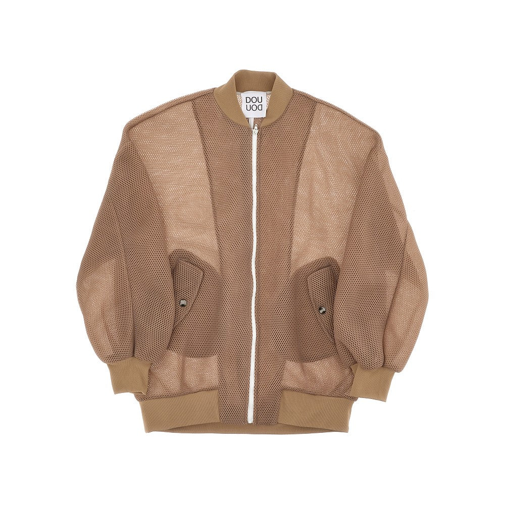 Oversized mesh bomber jacket