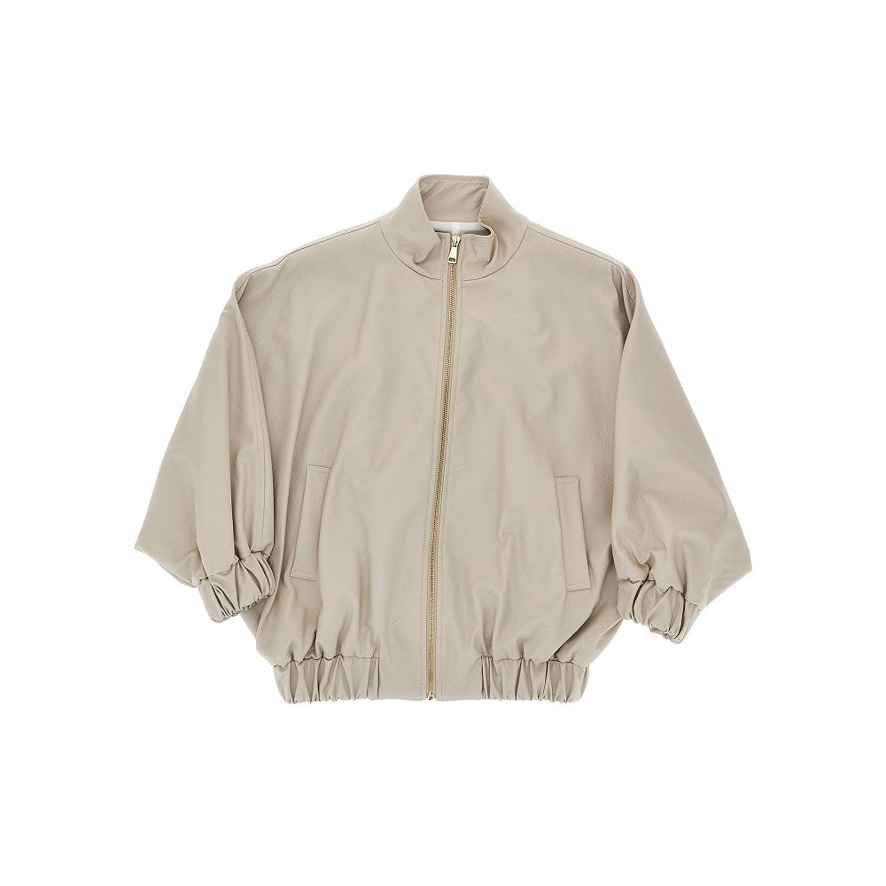 Bomber oversize in pelle sintetica