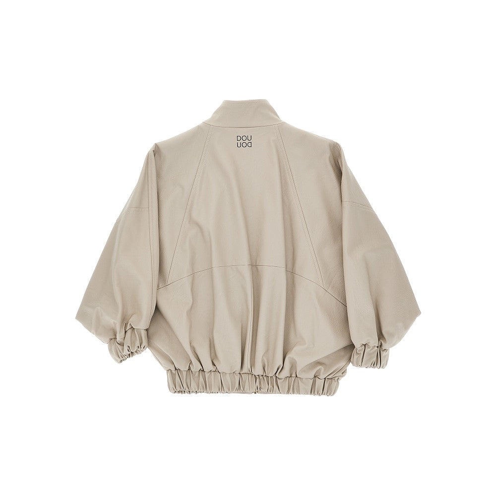 Bomber oversize in pelle sintetica