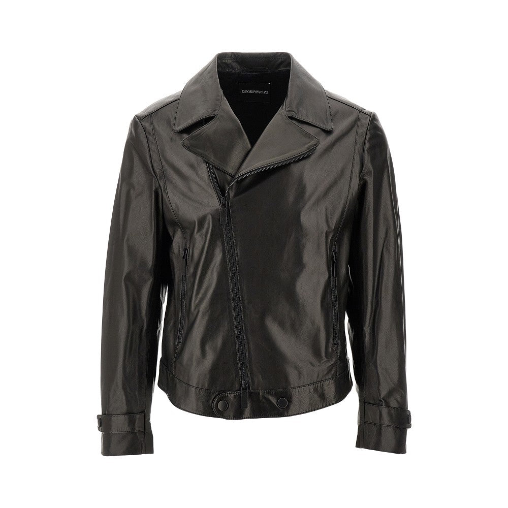 Nappa leather biker jacket