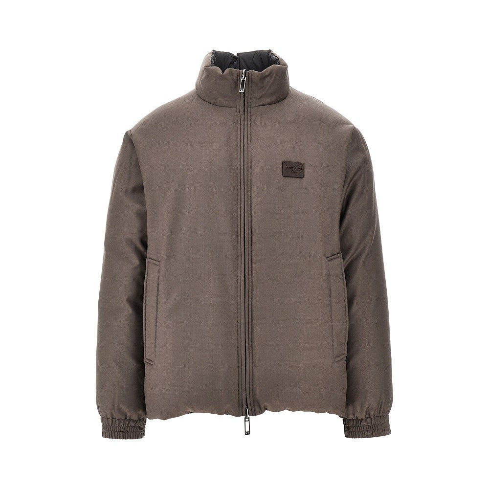 Piumino reversibile in twill e nylon