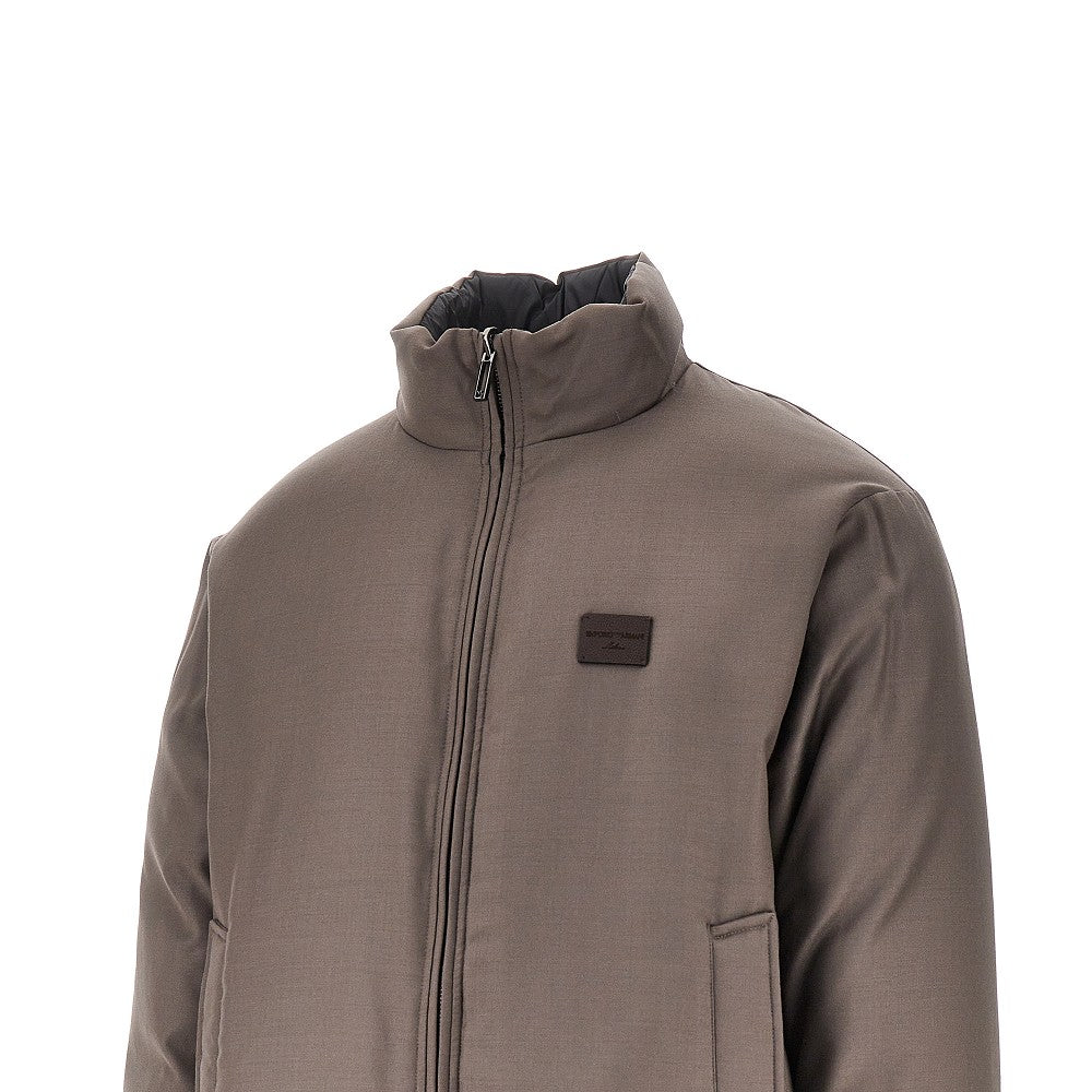 Piumino reversibile in twill e nylon