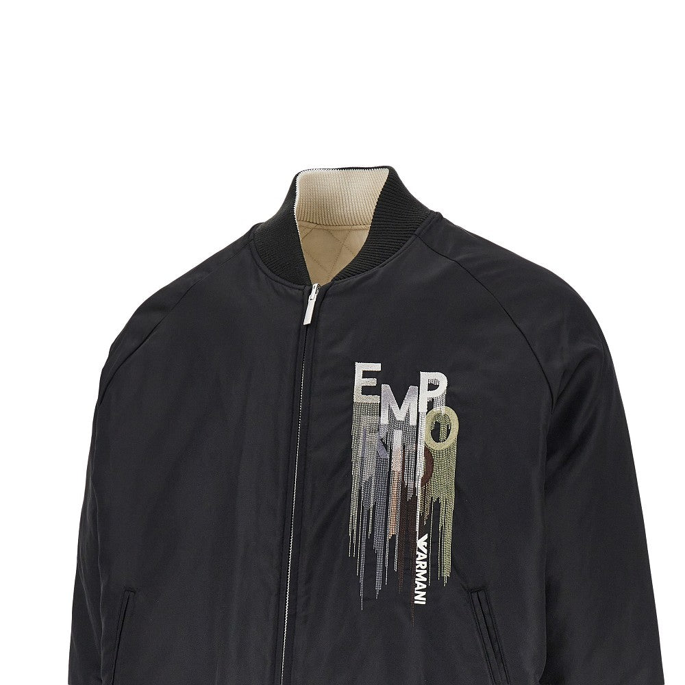 Bomber in nylon con ricamo logo