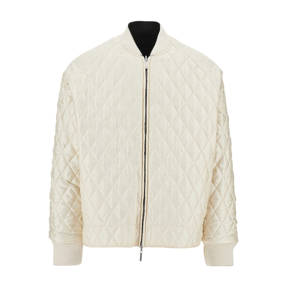 Bomber in nylon con ricamo logo