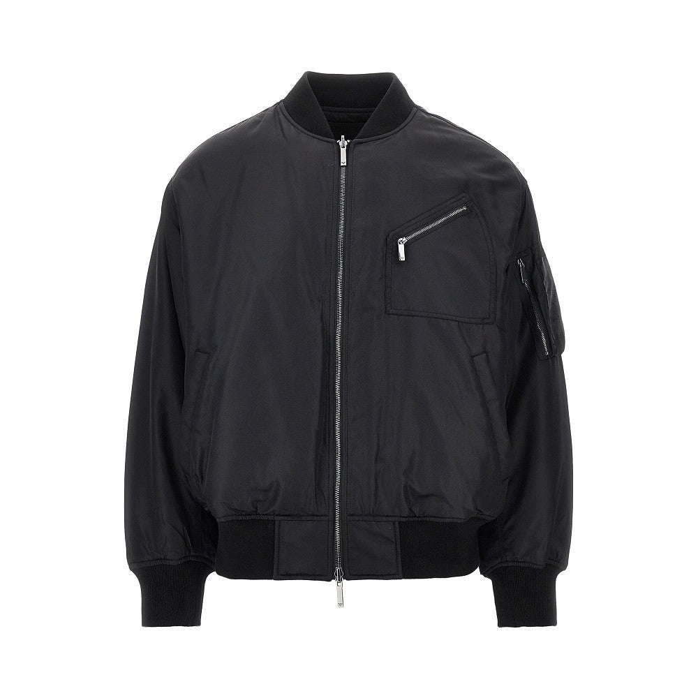 Bomber in nylon con patch logo