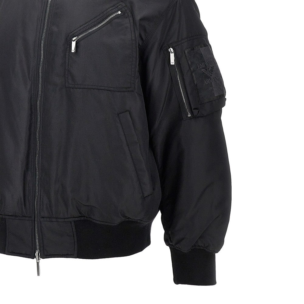 Bomber in nylon con patch logo