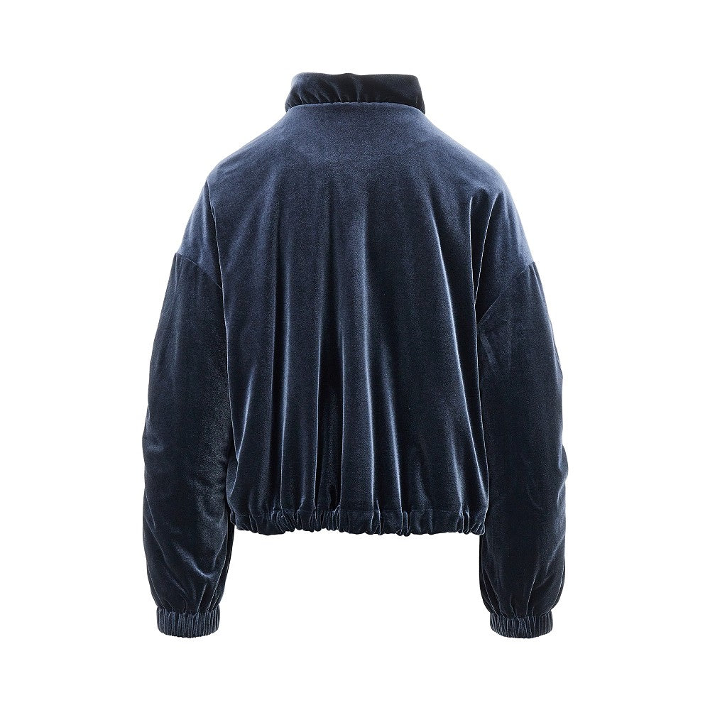 Blouson in ciniglia con collo arricciato