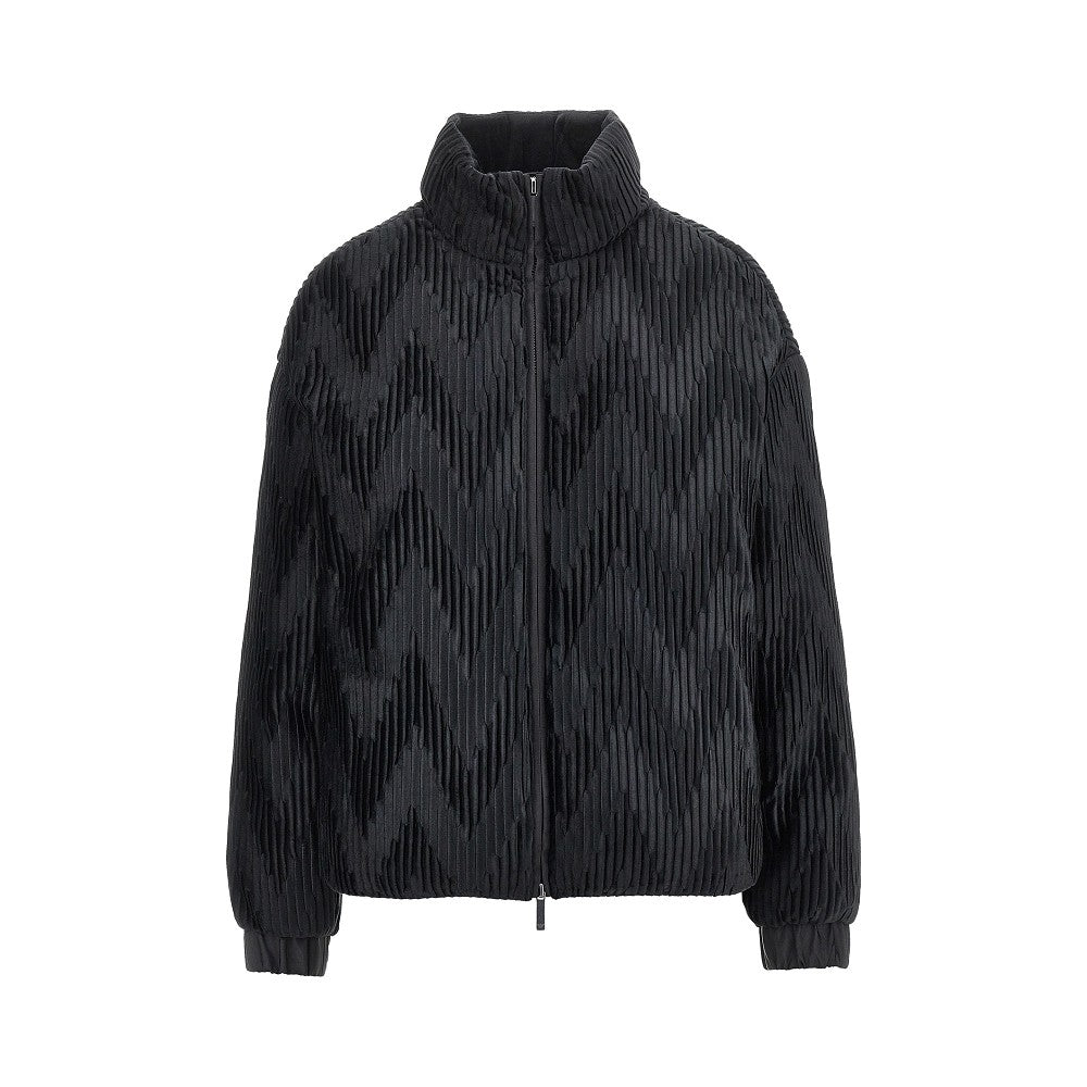 Piumino in satin plissé