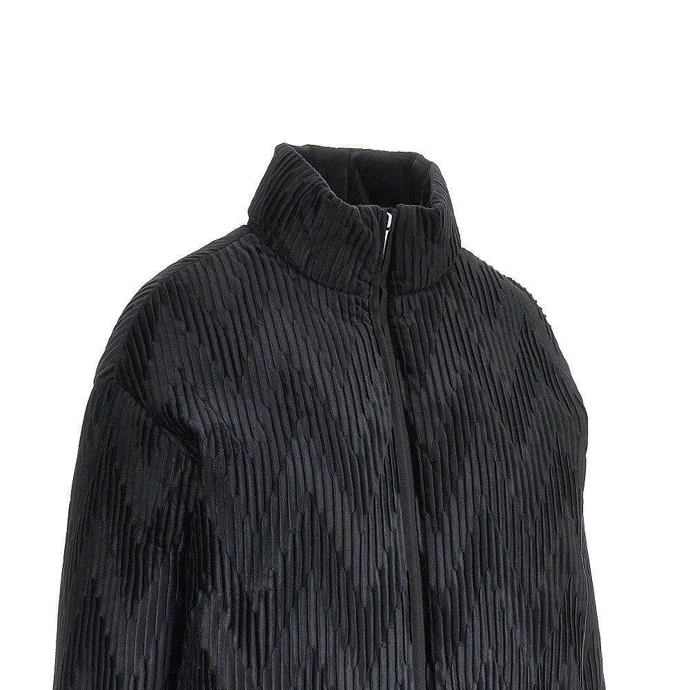 Piumino in satin plissé