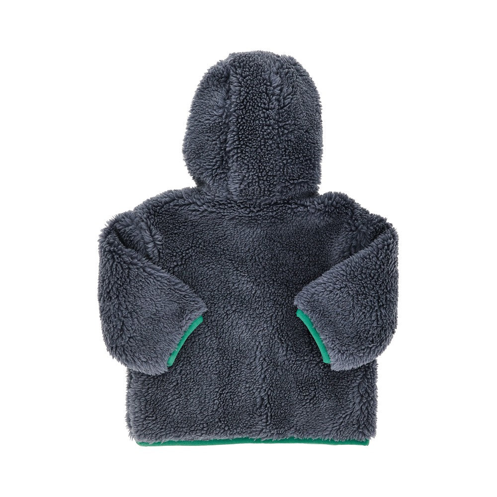 Felpa full-zip in pile con patch Robot